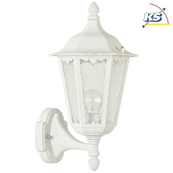 Outdoor Wall luminaire Country style Type No. 1818, standing with wall bracket, IP23, E27 QA55 57W, cast alu / glass, white