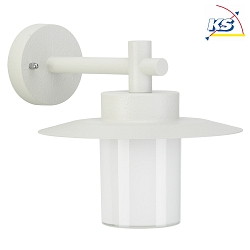 Outdoor Wall luminaire Country style Hat shape flat Type No. 1852, IP44, E27 QA55 max. 57W, cast alu / opal glass, white