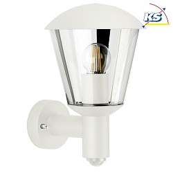 Outdoor Wall luminaire Type No. 1854, with motion detector (Type No. 1855), IP54 IK08, E27 QA55  57W, aluminum / clear, white