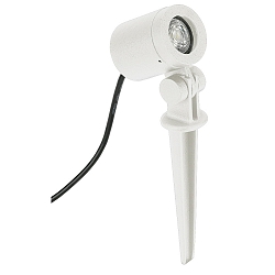 Lampe à broche TYPE NO 2197 / 21°-40° avec prise de courant, inclinable, incassable, focalisable GU10 IP54, blanc mat