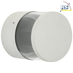 LED Outdoor Wall spot Type No. 2315 - 2-sided, IP44,  10cm, 230V AC/DC, 6W 3000K 660lm, 2x adjustable +/- 60, white matt