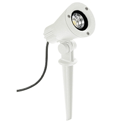 LED Ground spike spot Type No. 2354, IP54, 230V AC/DC, 8W 3000K 800lm 30�, rotatable, swiveling, connector cable, white matt