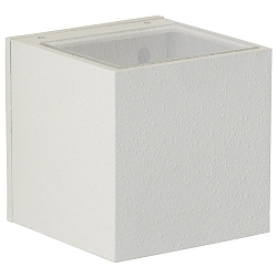 LED Outdoor Wall spot Type No. 2372 - 2-sided, wide/wide, square, IP44, 230V AC/DC, 2x 3W 3000K 330lm, glass, white