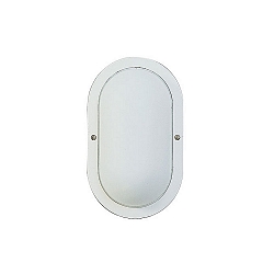 Outdoor Wall and Ceiling luminaire Type No. 6037, oval, IP44, E27 QA55 max. 57W, cast alu / opal glass, white matt