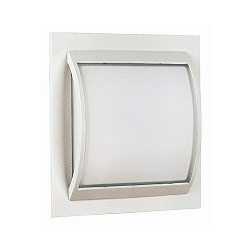 Outdoor Wall and Ceiling luminaire Type No. 6202, IP44, 26.5 x 30cm, E27 QA55 max. 57W, cast alu / opal glass, white