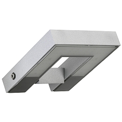 LED Outdoor Wall luminaire Type No. 0219, IP54, 16W 3000K 1600lm, swiveling 120°, cast alu / satined glass, silver matt