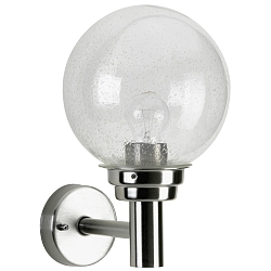 Luminaire mural d'extérieur TYPE NO 0226 rond, indirect E27 44, acier inoxydable mat gradable