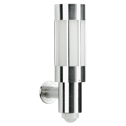 Luminaire mural d'ext�rieur TYPE NO 0241 cylindrique, avec d�tecteur de mouvement E27 44, acier inoxydable 