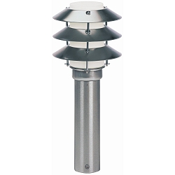 Luminaire en forme de borne TYPE NO 0500 3 fois, avec couverture E27 44, acier inoxydable gradable