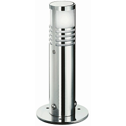 Luminaire en forme de borne TYPE NO 0557 cylindrique, incassable E27 44, acier inoxydable mat gradable