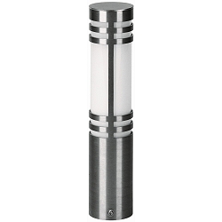 Luminaire en forme de borne TYPE NO 0559 cylindrique G24d-2 44, acier inoxydable gradable