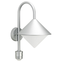 Luminaire mural d'extérieur TYPE NO 0645 avec détecteur de mouvement E27 44, argent mat 