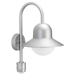 Luminaire mural d'extérieur TYPE NO 0662 avec détecteur de mouvement E27 44, argent mat 