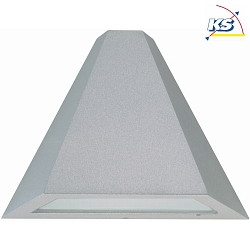 Outdoor Wall luminaire Type No. 0673, Trapezform, IP44, E27 QA55 max. 57W, cast alu / glass insert satined, silver matt