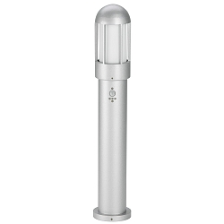 Borne d'�clairage TYPE NO 2015 cylindrique, avec d�tecteur de mouvement E27 44, argent mat gradable