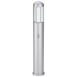 Borne d'�clairage TYPE NO 2221 cylindrique, avec d�tecteur de mouvement E27 44, argent mat gradable