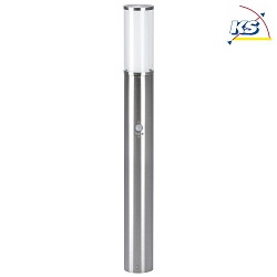 Bollard light Type No. 2072  with motion detector (Type No. 2071), 90cm, E27 max. 20W,  stainless steel / glass