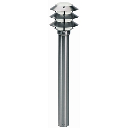 Borne d'éclairage TYPE NO 2256 3 fois, avec couverture E27 44, acier inoxydable mat gradable