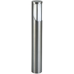 Borne d'éclairage TYPE NO 2265 cylindrique, asymétrique E27 44, acier inoxydable mat gradable
