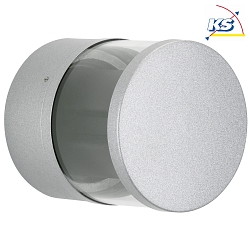 LED Outdoor Wall spot Type No. 2315 - 2-sided, IP44,  10cm, 230V AC/DC, 6W 3000K 660lm, 2x adjustable +/- 60, silver matt