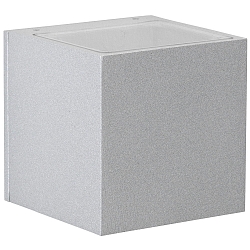 LED Outdoor Wall spot Type No. 2372 - 2-sided, wide/wide, square, IP44, 230V AC/DC, 2x 3W 3000K 330lm, glass, silver