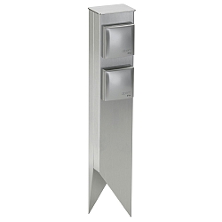 Outdoor Socket ground spike, IP44, 2-way, without switching function, single Ground spike, stainless steel / silver
