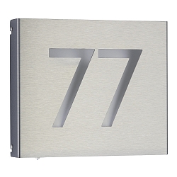 Num�ro de maison lumineux TYPE NO 6012 1 chiffre, 2 chiffres IP44, acier inoxydable, opale gradable