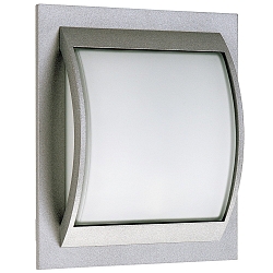 Outdoor Wall and Ceiling luminaire Type No. 6202, IP44, 26.5 x 30cm, E27 QA55 max. 57W, cast alu / opal glass, silver matt