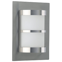 Luminaire mural d'extérieur TYPE NO 6224 semi-circulaire E27 44, acier inoxydable mat, opale gradable