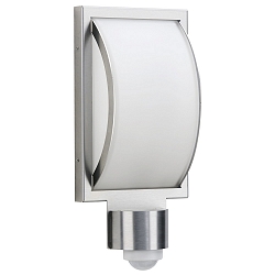 Luminaire mural d'ext�rieur TYPE NO 6282 plat, avec d�tecteur de mouvement E27 IP44 / Sensor: 54, acier inoxydable mat 