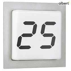 illuminated house number TYPE NO 6319 IP44, opal, silver dimmable