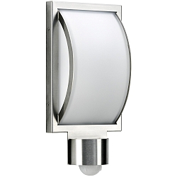 Luminaire mural d'ext�rieur TYPE NO 6390 plat, avec d�tecteur de mouvement 44, acier inoxydable mat gradable