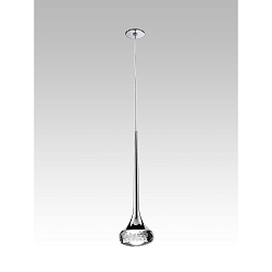 Recessed LED pendant luminaire SP FAIRY I, 6.2W, 2700K, 565lm, IP20, chrome, clear glass