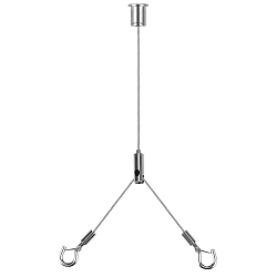Accessoire Suspension c�ble LED PANEL lot de 2, argent 200cm