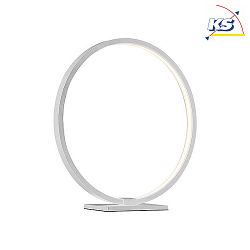 Decorative LED Table lamp ring shape,  25cm, 6.5W 3000K 430lm 300, aluminum, white