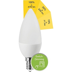 Lampe LED SMD SWITCH DIM C35 C35 E14 4,9W 470lm 2700K 200� CRI >80 gradable
