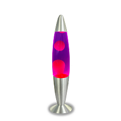 Lampe LED Lava IP20, violet, rose, argent 