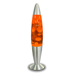 Lampe LED Lava IP20, orange, argent, blanche 