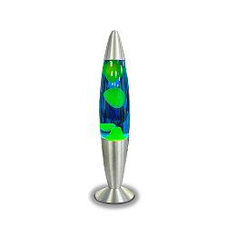 Lampe LED Lava IP20, bleu, jaune, argent 