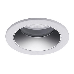 Recessed LED downlight ALTERO, IP44, round, � 8.3cm, changeable cover, 500mA, 9.2W 4000K 840lm 33�, white / chrome