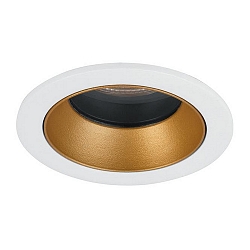 Recessed LED downlight ALTERO, IP44, round, � 8.3cm, changeable cover, 500mA, 9.2W 3000K 820lm 33�, white / gold