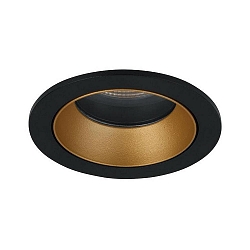 Plafonnier encastré ALTERO-R rond, direct IP44, or, noir gradable