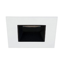 Recessed LED downlight ALTERO, IP44, square, 8.3 x 8.3cm, changeable cover, 500mA, 9.2W 4000K 840lm 33�, white / black