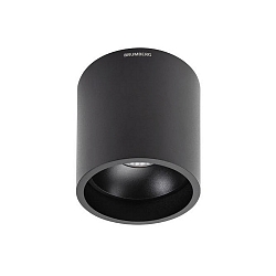 Downlight TUBIC rond, version pour montage en surface, direct / indirect IP20, noir mat 