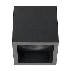 LED downlight with in-depth module, IP20, 230V, square, 10x10x10cm, 15W 3000K 1125lm 38°, structured black