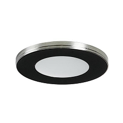 Recessed LED downlight 12V DC, IP20, with magnetic cover, 2.6W 3000K 180lm 120°, black