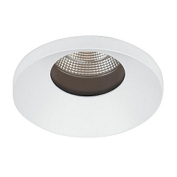 Recessed outdoor LED downlight with funnel cover, IP54, � 8.3cm, 500mA, 9.2W 4000K 840lm 38�, structured white