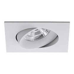 Recessed LED spot INDIWO83, IP20, square, 9.5 x 9.5cm, Plug&Play 350mA, 5.5W 3000K 550lm 36�, swivelling 25�, structured white