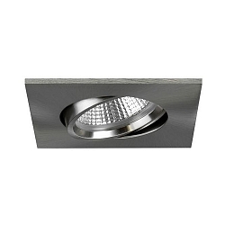 Recessed LED spot INDIWO68, IP20, cover square, 8 x 8cm, Plug&Play 350mA, 5.5W 3000K 550lm 36°, swivelling 15°, matt nickel