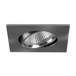 Recessed LED spot INDIWO68, IP20, square, 350mA, 5.5W 3000-1800K 550lm 36°, swivelling, dim2warm, matt nickel